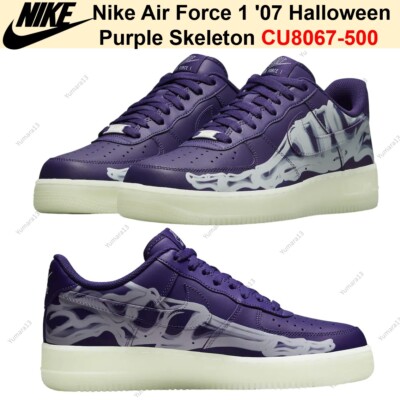 Nike Air Force 1 '07 Halloween Purple Skeleton CU8067-500 Men's Size