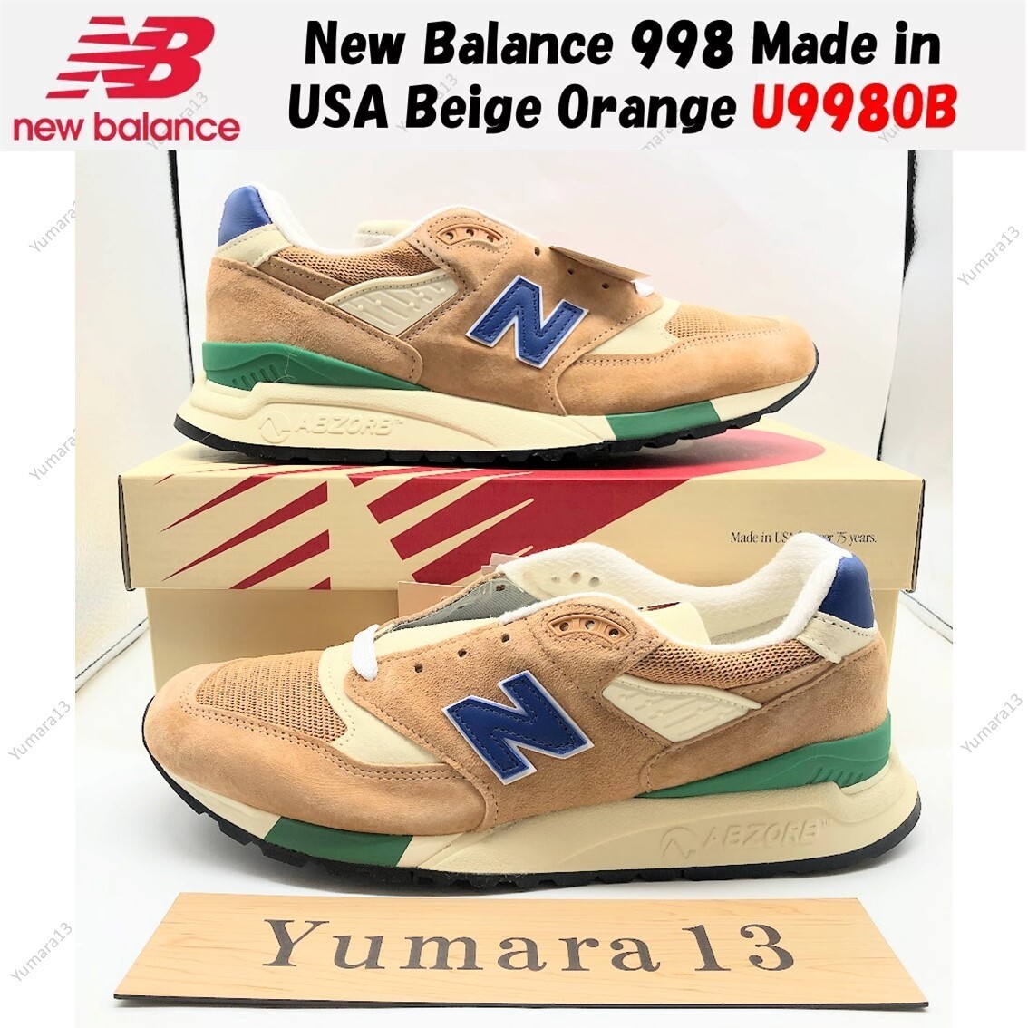靴 new balance998 USA NEW BALANCE 998 MADE IN USA “SAND TEAL” M998AWB MEN SIZE 8.5