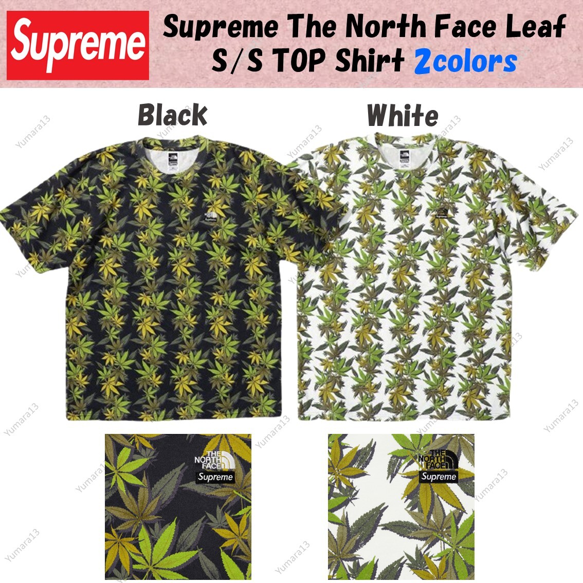 トップス Supreme The North Face Leaf S/S Top Supreme The North Face Leaf S/S TOP Shirt Black White