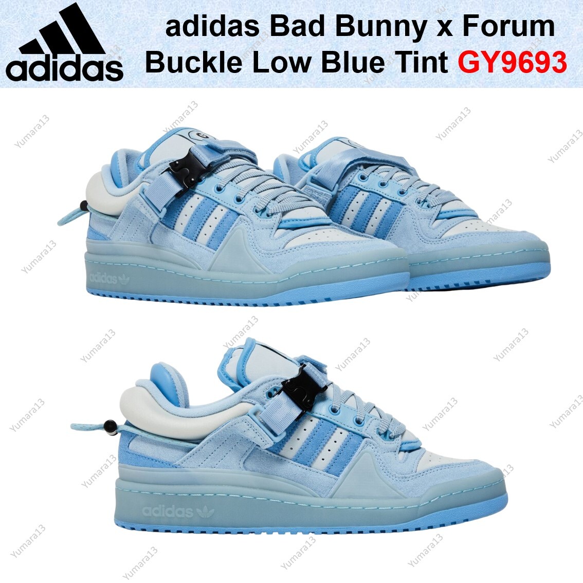 ADIDAS ORIGINALS ADIDAS BAD BUNNY X FORUM BUCKLE LOW BLUE TINT GY9693 MEN'S SIZE