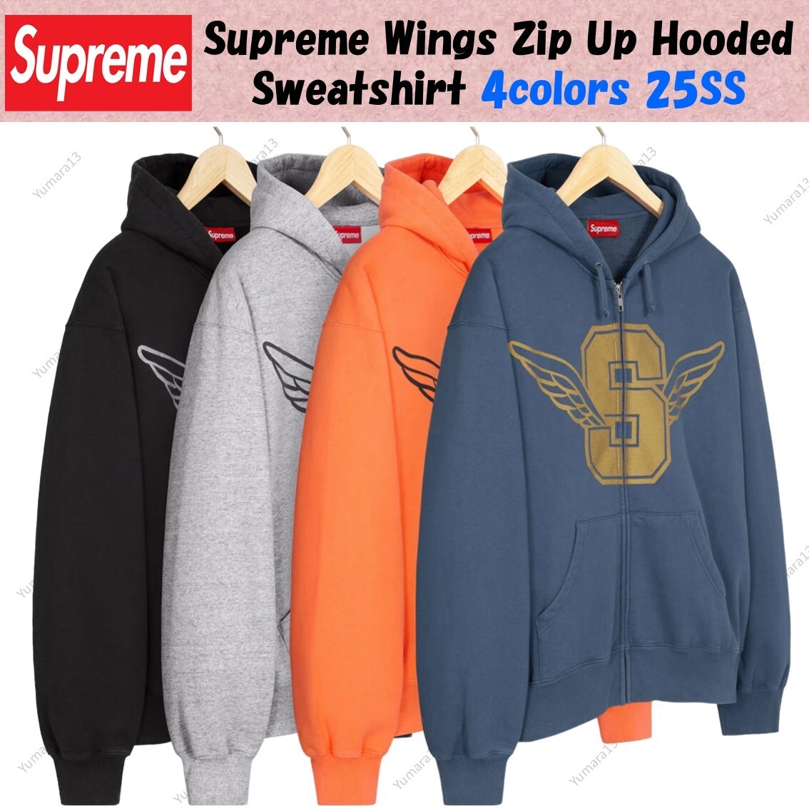 Supreme Wings Zip Up Hooded Sweatshirt 4colors 25SS | eBay