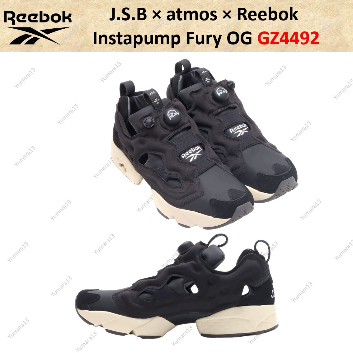 靴 Reebok Instapump Fury atmos x J.S.B. 11 J.S.B × atmos × Reebok Instapump Fury OG GZ4492 Men's Size