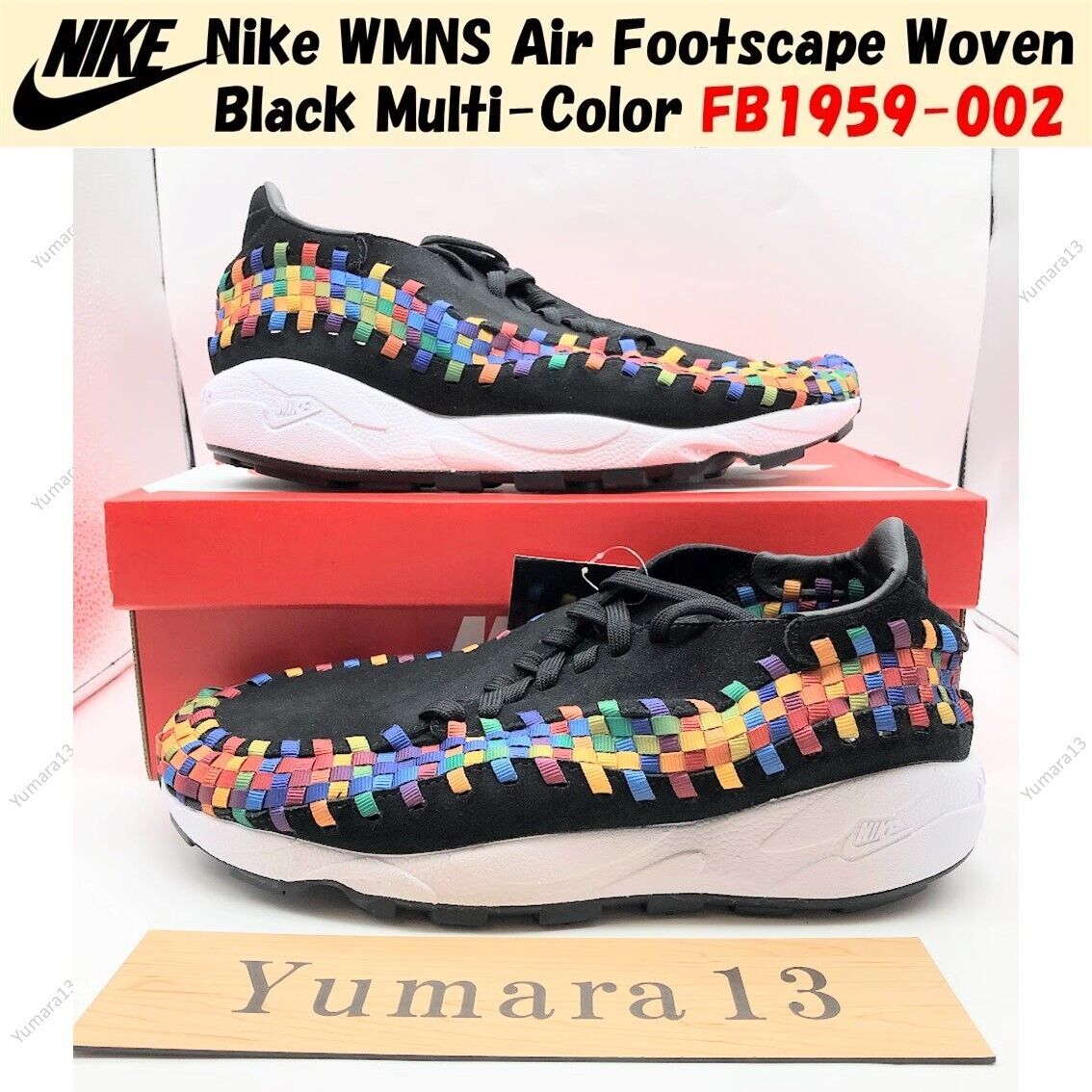 Pre-owned Nike Wmns Air Footscape Woven Black Multi-color Fb1959-002 Women's Size In Multicolor