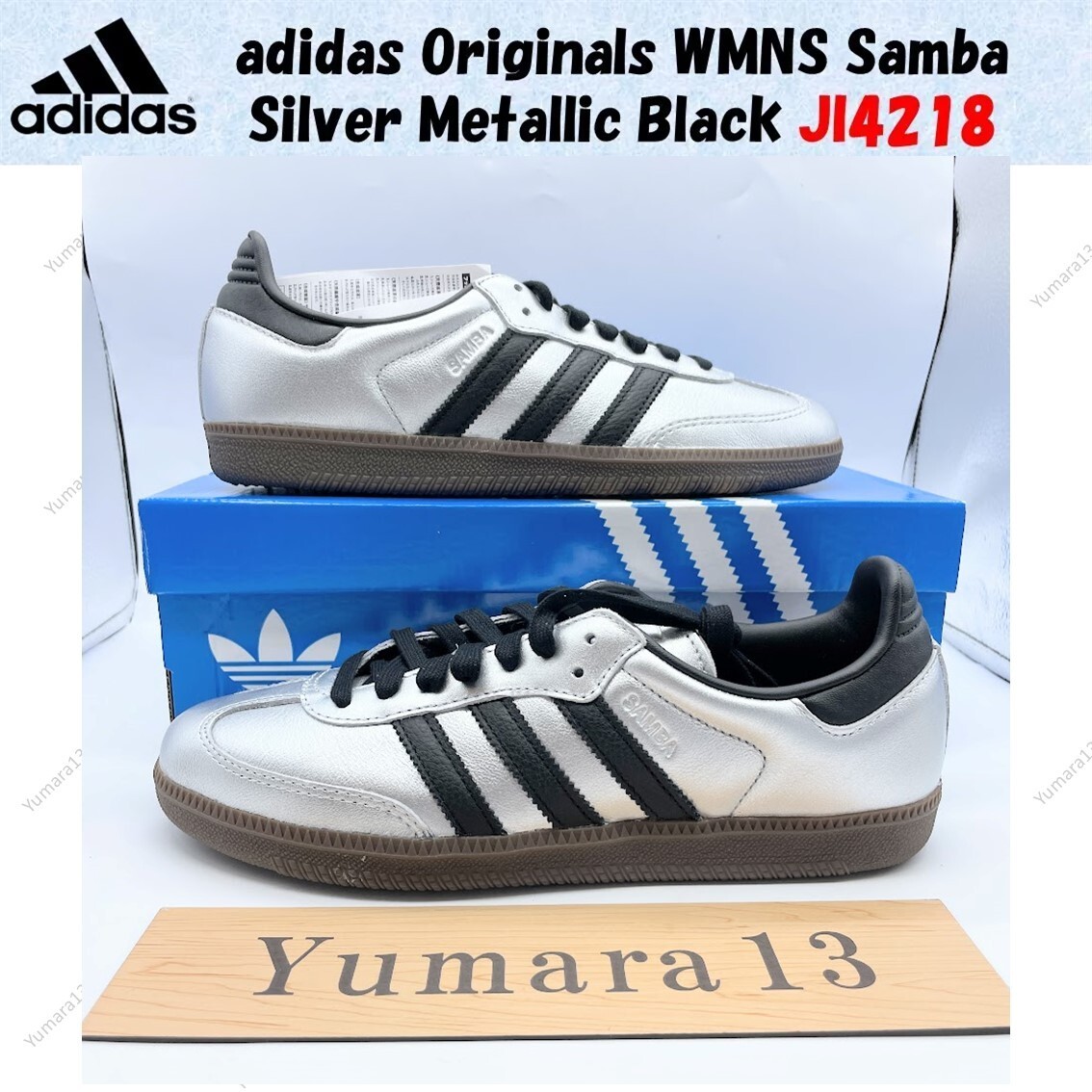 adidas Originals WMNS Samba Silver Metallic Black JI4218