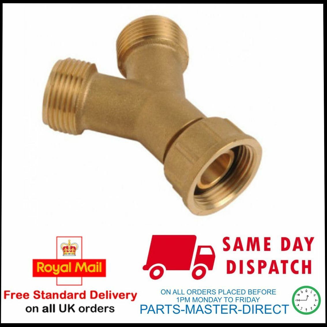 DISHWASHER TAP BRASS Y PIECE 2 WAY SPLITTER 3/4 INCH TWIN FEED UNION TYPE eBay