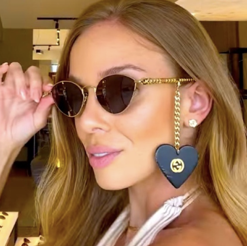 Pre-owned Gucci Gg0977s-002-57 Gold Sunglasses