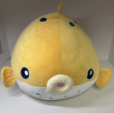 Takashoji Yellow Jumbo XL Blowfish Pufferfish 19  Plush - Super Soft NWT