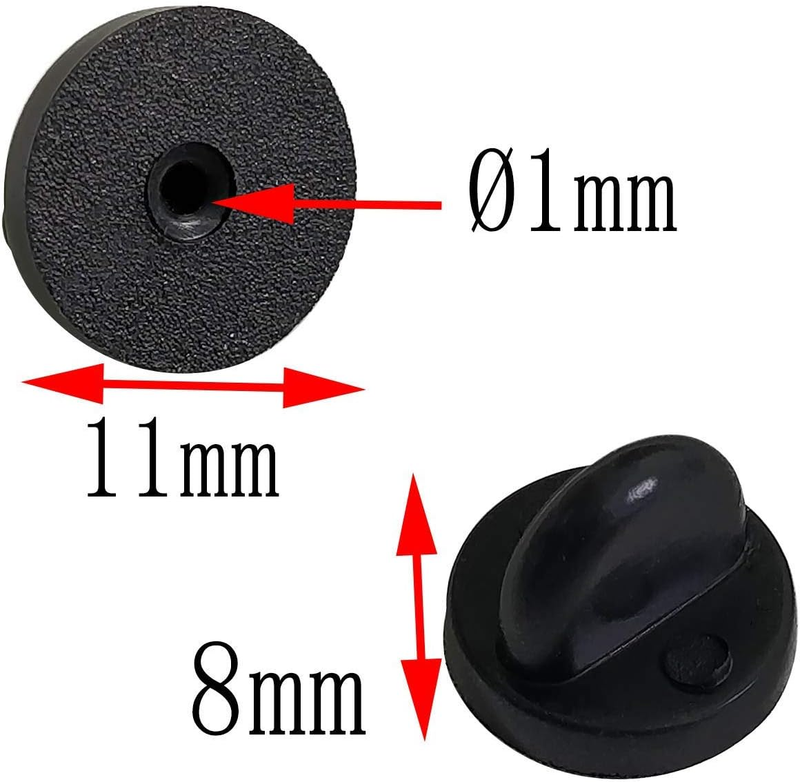 Lapel Pin Rubber Backings, Butterfly Clutch Backings PVC Rubber Backs Keepers fo