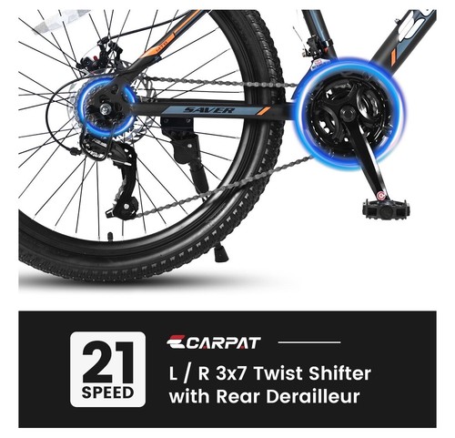 24 inch Kids Bike for Boys Girls, Kids Mountain Bike with Disc Brakes 21 Speed