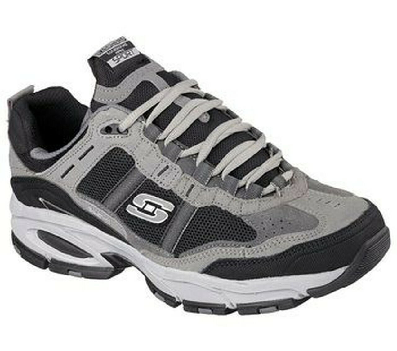 

Мужские темно-серые туфли широкой ширины Skechers из пеноматериала с эффектом памяти, удобные повседневные большие высокие 51241, Charcoal, 51241