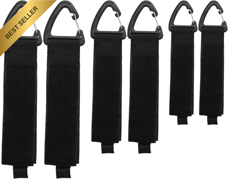 Hook-And-Loop Storage Straps with Triangular Buckle – 6 Pack (2*S, 2*M, 2*L) Reu