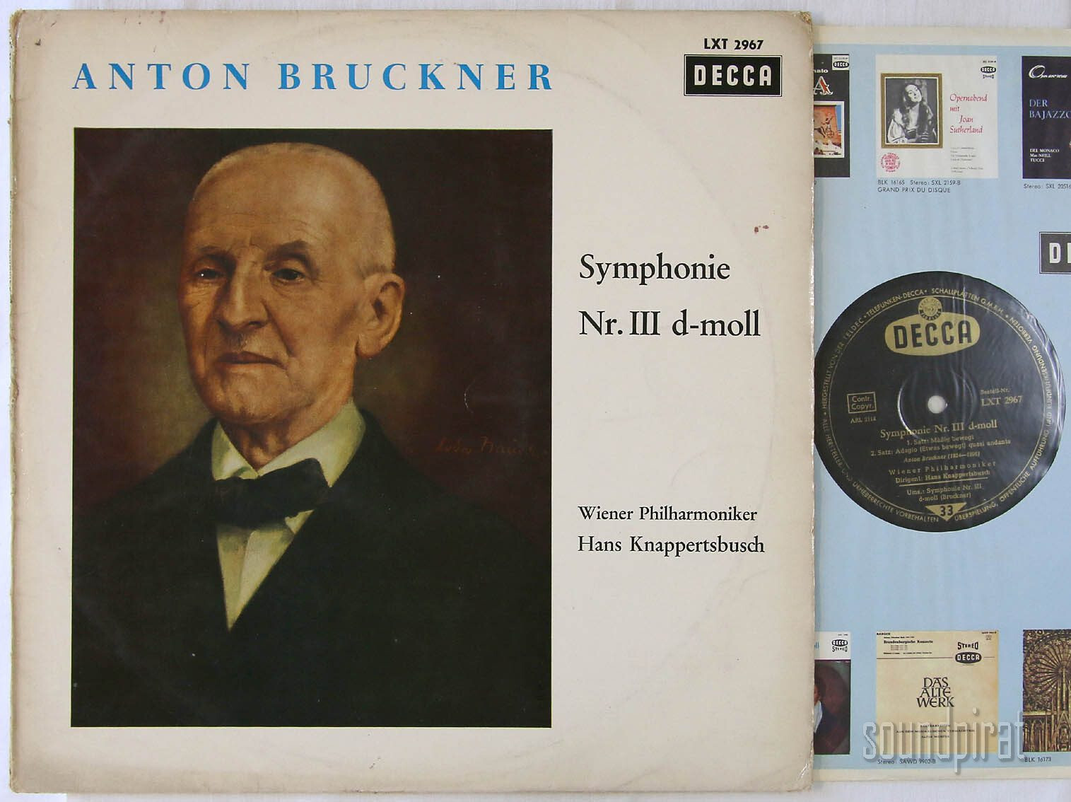 KNAPPERTSBUSCH BRUCKNER SYMPHONY NO.3 DECCA b/g LXT 2967 EX