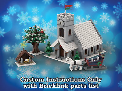 LEGO Winter Village Church INSTRUCTIONS ONLY for LEGO Bricks (Christmas)
