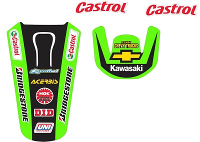 Front and rear fender decals for 1999-2002 Kawasaki KX125 250 KX250 125