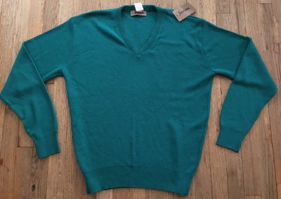 NWT VTG 80s Jantzen V-Neck Pullover Sweater, Teal, Unisex, Men s XL, SophistiPop