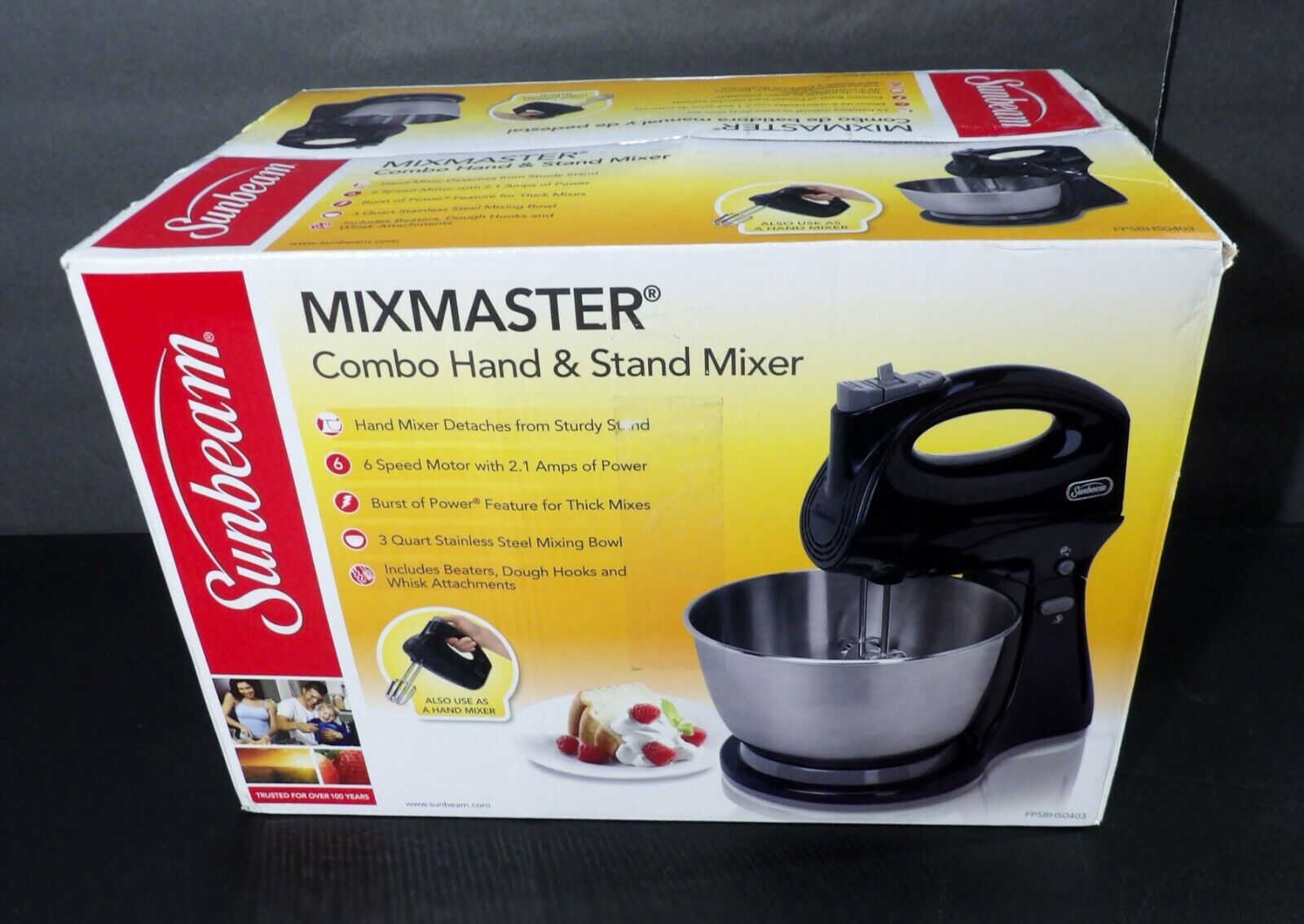 Sunbeam Mixmaster Combo Hand & Stand Mixer 6 Speed 3 Qt Sunbeam Mixmaster Combo Hand & Stand Mixer 6 Speed 3 Qt