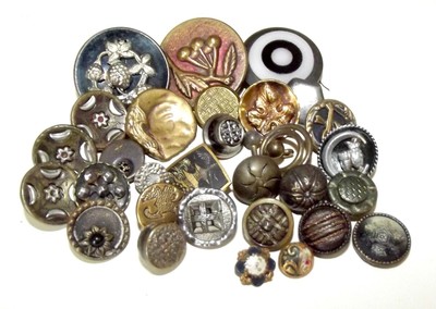 Antique dark coloured mother of pearl waistcoat buttons k with stamped detail have brass loop shank 12 dia