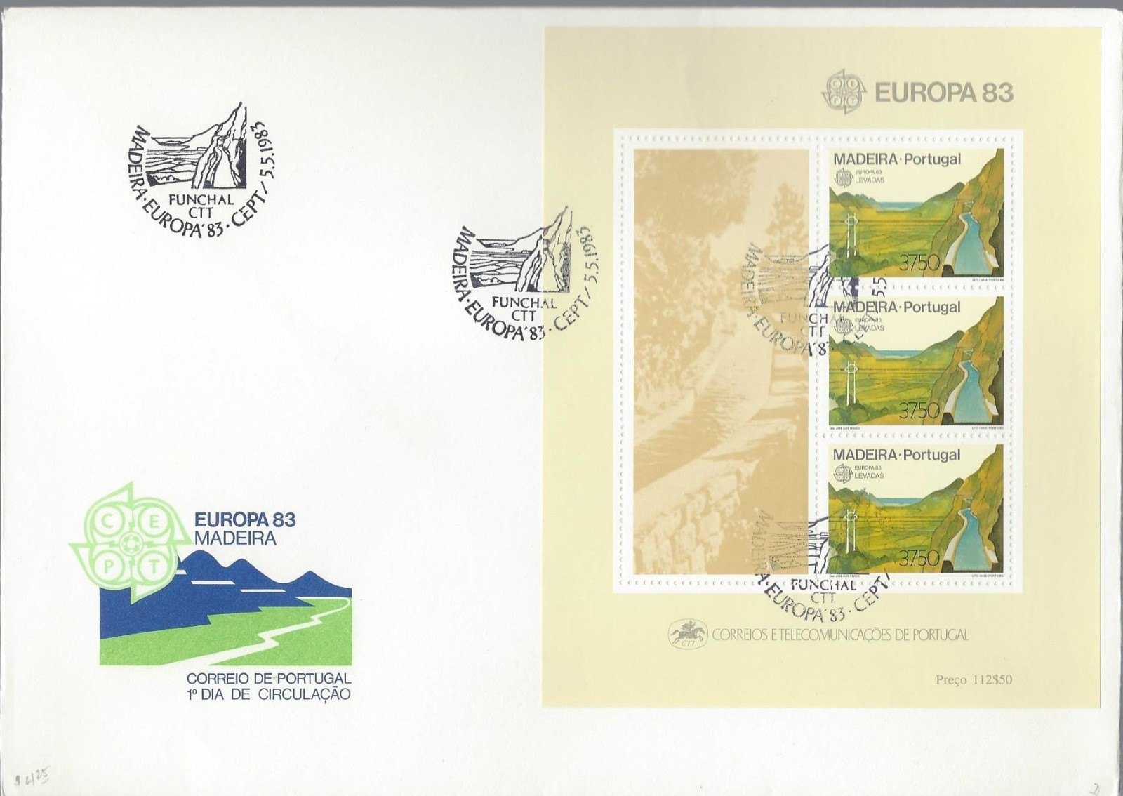 1981-3 Portugal - Madeira 3 Different Europa S/S FDC's