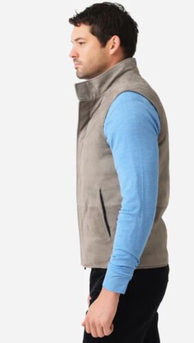 Pre-owned Peter Millar Vantage Suede Vest In Gray Size M. $1498.