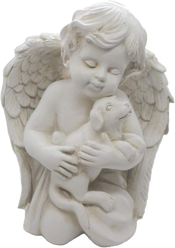Dog Memorial Statue Angel with Dog Pet Loss Sympathy Gift Remembrance Figurine