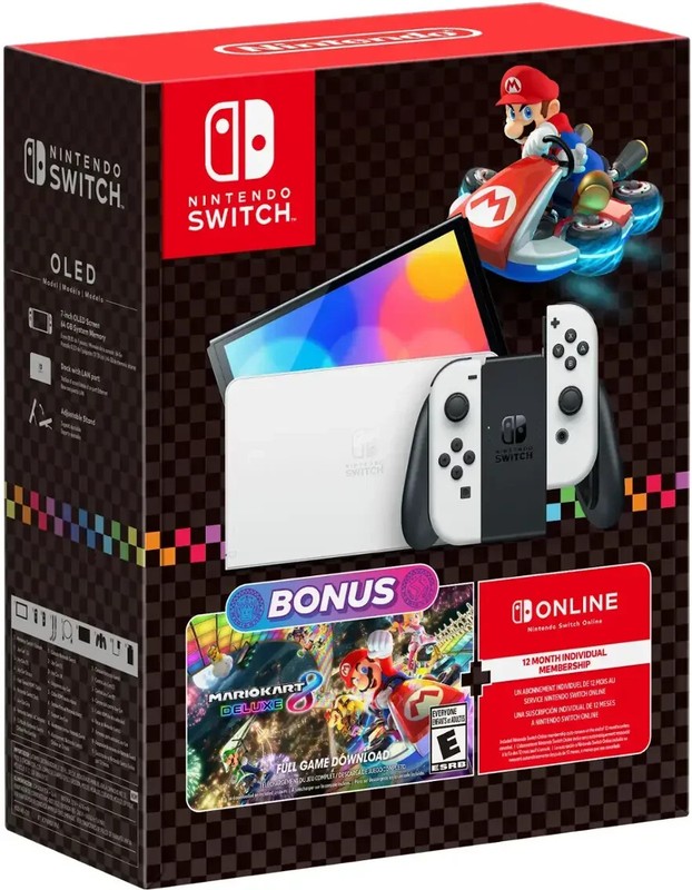 Open BOX Nintendo Switch OLED White Mario Kart 8 and