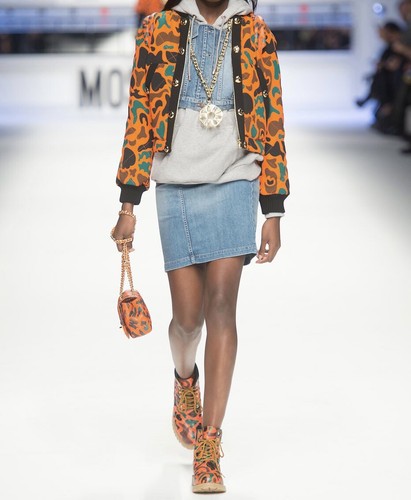 Moschino Couture Jeremy Scott Orange Camouflage Bomber