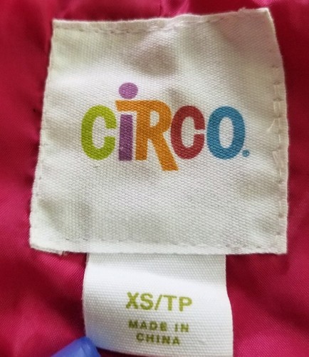 Circo Girls Rain Jacket Slicker Size XS 4-5 Purple Violet Hood Lined Waterproof