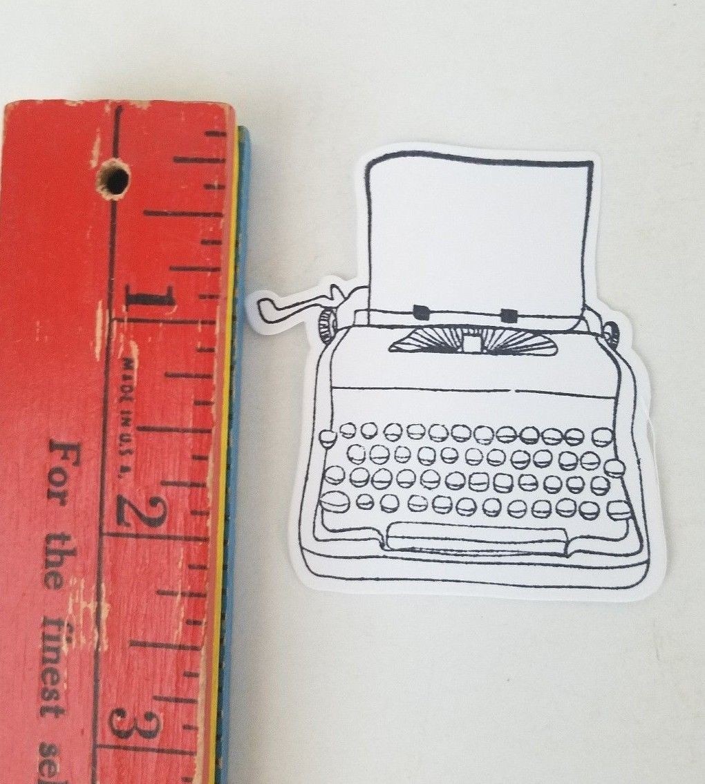 Vintage Style Typewriter Mini Note Cards Stationery Handmade 2 in Die Cut