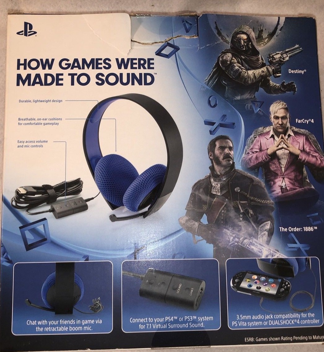 Sony 3000398 Silver Headband Headsets for Multi-Platform PlayStation 3,4 & Vita
