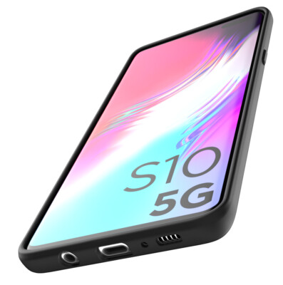 For Samsung Galaxy S10 5G Case Thin Armor Slim Fit Flexible Phone Cover, Black