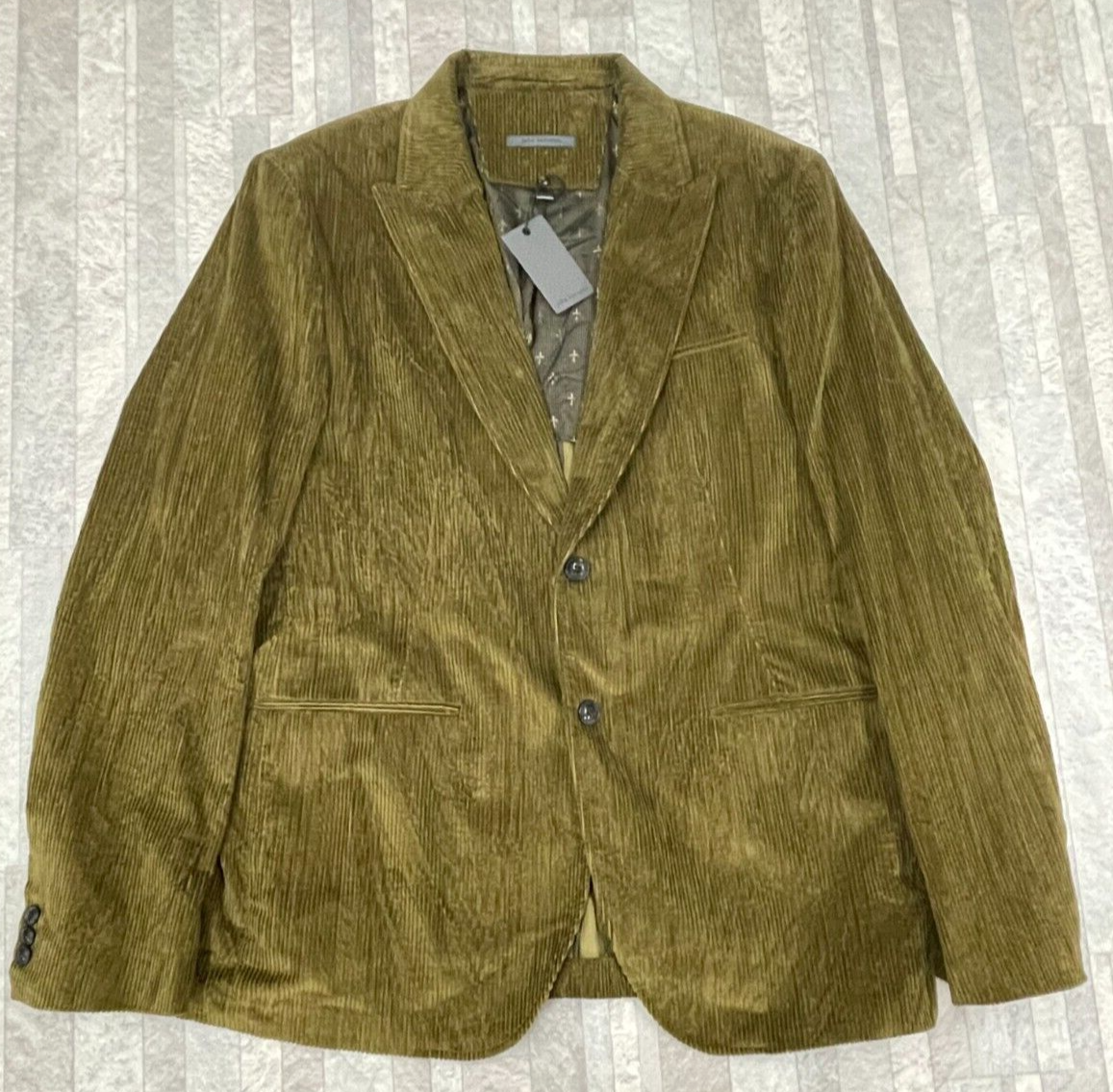 Pre-owned John Varvatos $1298  Corduroy Blazer In Dessert Sand Size: 56 In Green