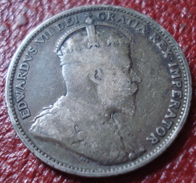 1910 CANADA 25 CENTS IN VG CONDITION