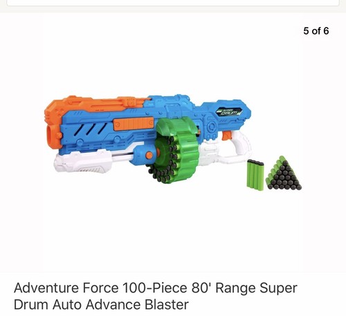 Adventure Force 100-Piece 80' Range Super Drum Auto Advance Blaster