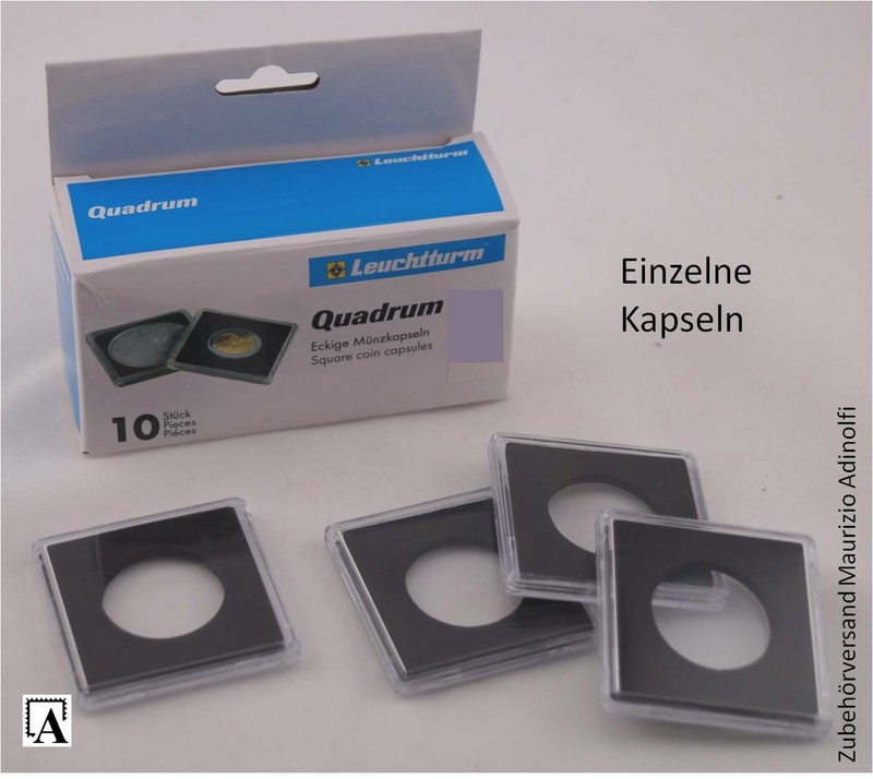 Leuchtturm MÃ¼Nzkapseln Quadrum Einzeln  FÃ¼R 10 Bis 41 Mm Hier AuswÃ¤Hlen   Eckige