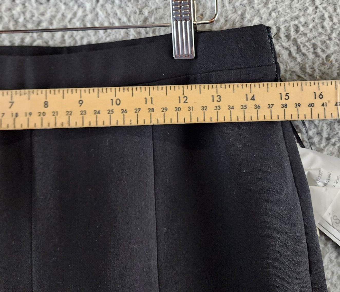 1.STATE Straight Leg Front Slit Ankle Pants Women's 8 Rich Black Pull On Style - Picture 9 of 13