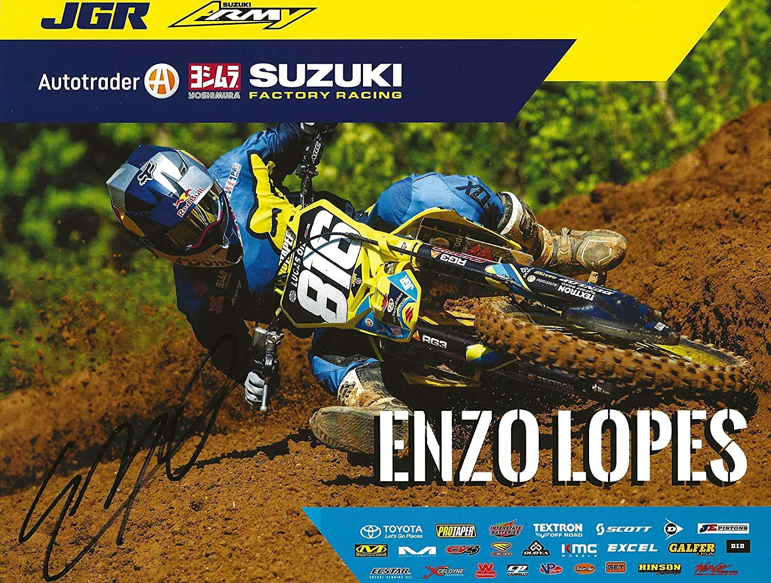 Enzo Lopes Supercross Motocross autographed 7.5x10 photo poster COA Enzo Lopes Supercross Motocross autographed 7.5x10 photo poster COA