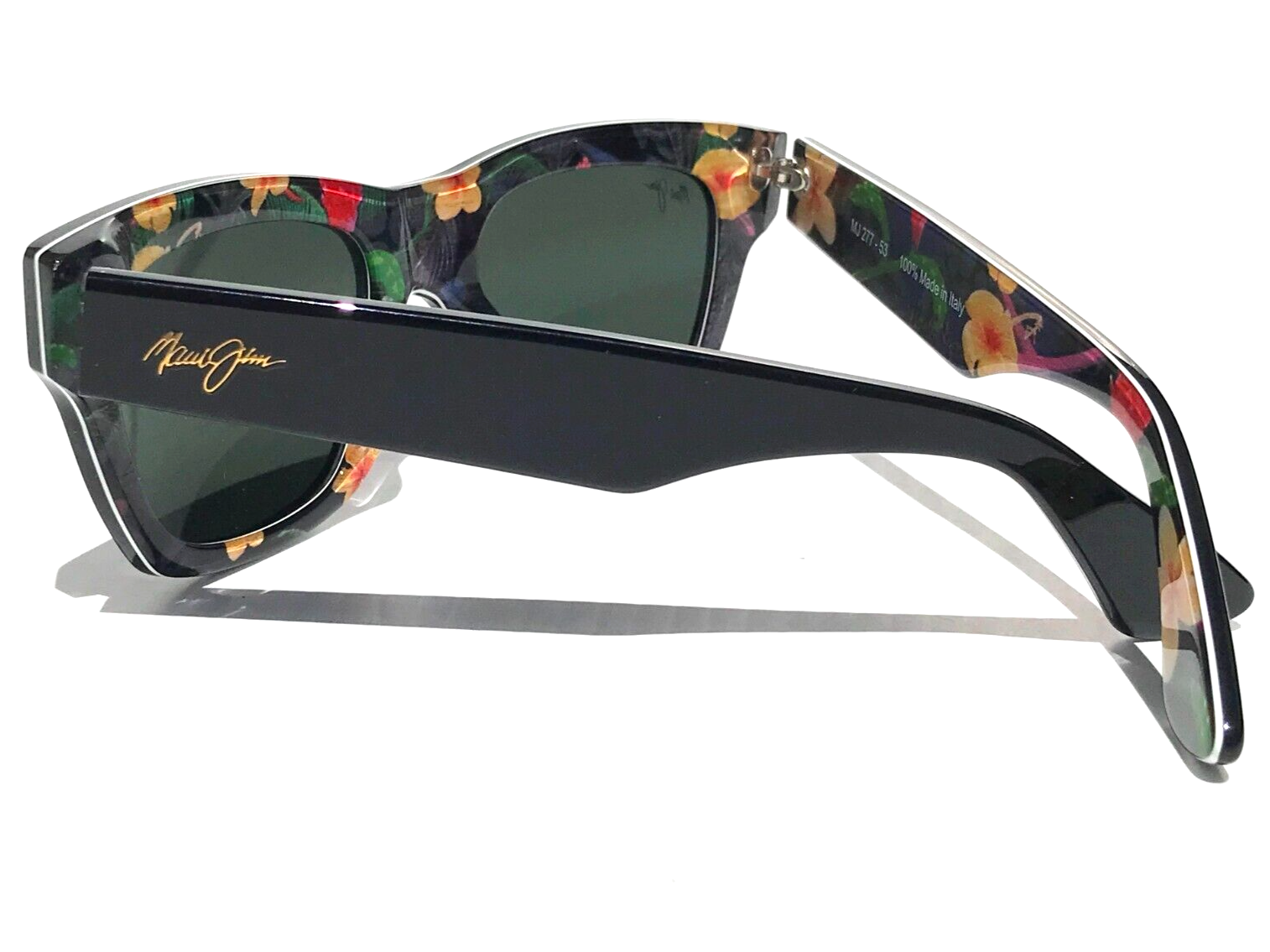 Pre-owned Maui Jim You Move Me Black & Floral Polarized Grey Gradient Sunglass 277-53 In Gray