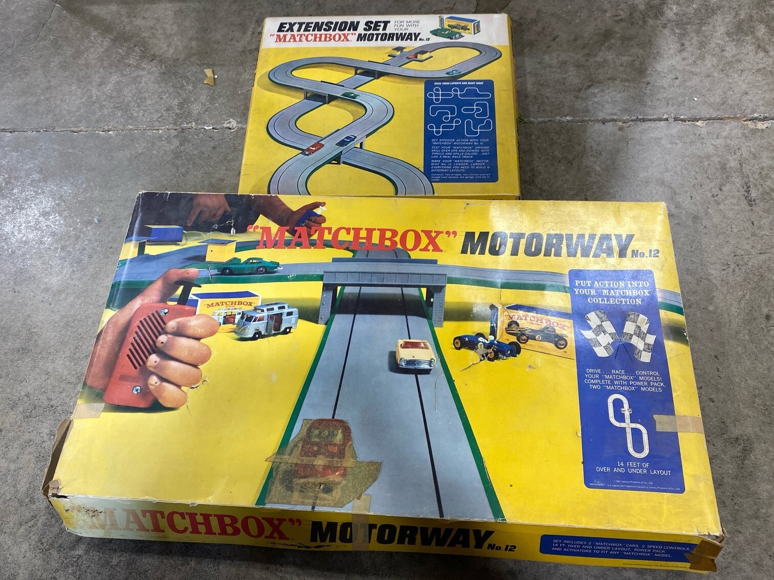 MATCHBOX MOTORWAY 拡張セット付き Vintage 1967 Matchbox Motorway No. 12, + Extension Set