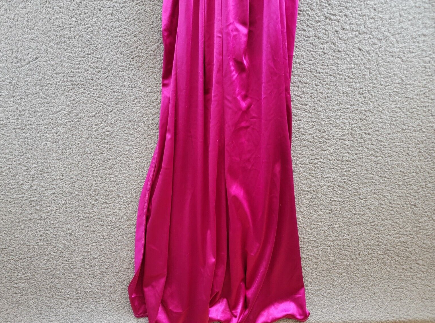 City Studio Satin Cross-Strap Mesh Embellished Back Gown Juniors 3/4 Deep Orchid - Picture 12 of 16