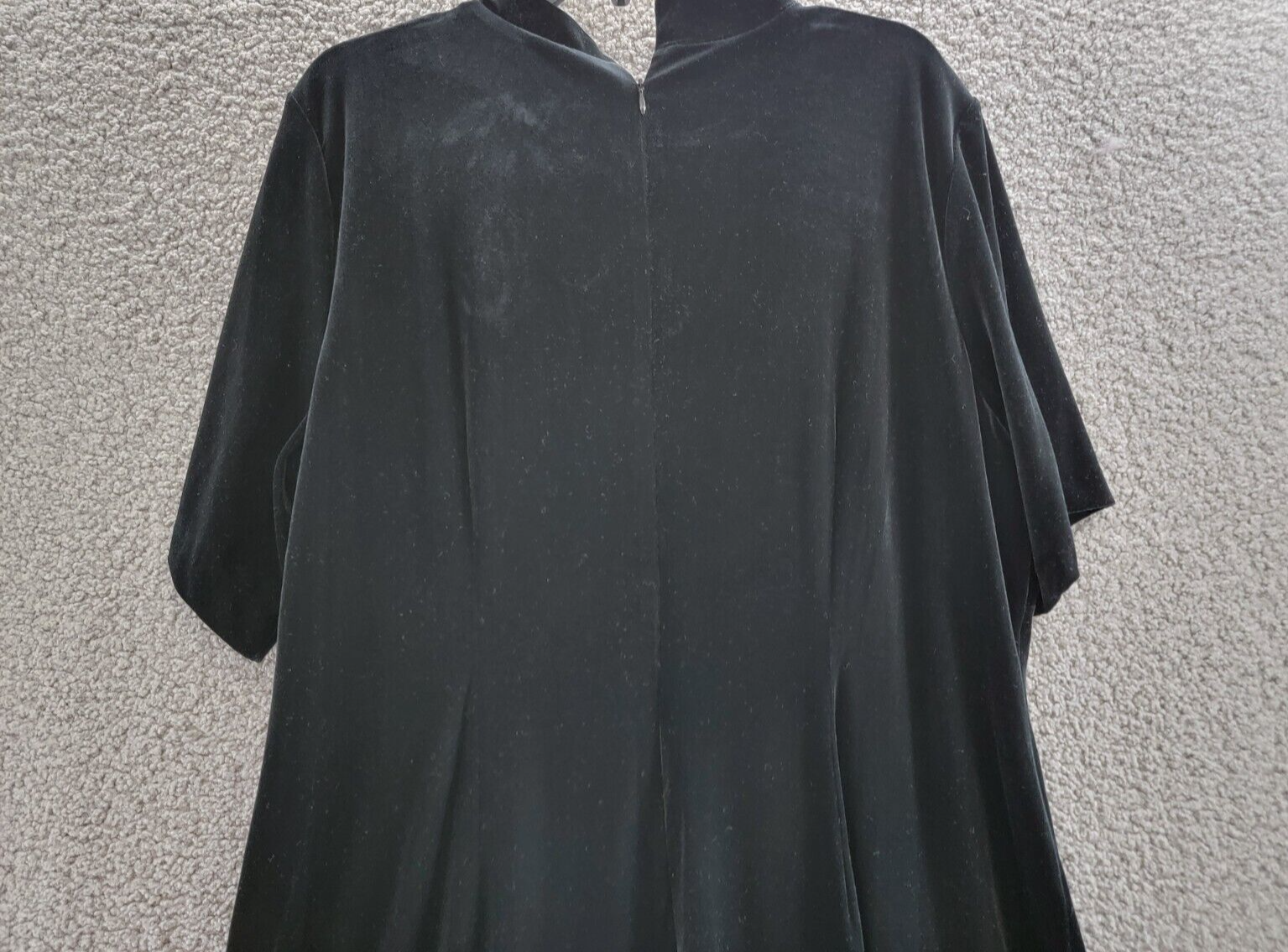 Adrianna Papell Plus Velvet Tie Neck Dress Women's 20W Black Back Zip Closure - Picture 11 of 17
