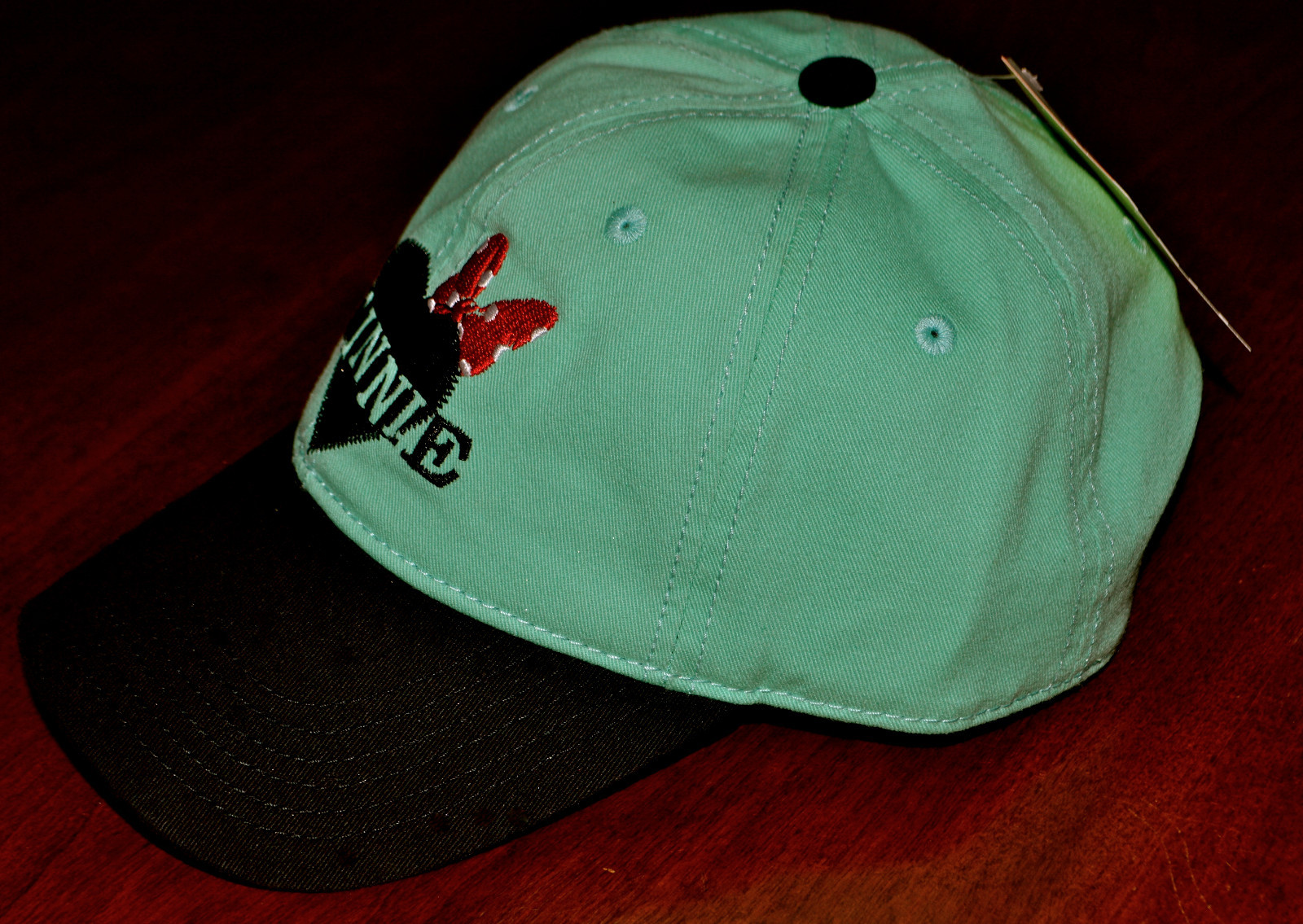 NWT Disney Minnie Mouse Green Adjustable Back Curved Bill Baseball Cap Hat NEW