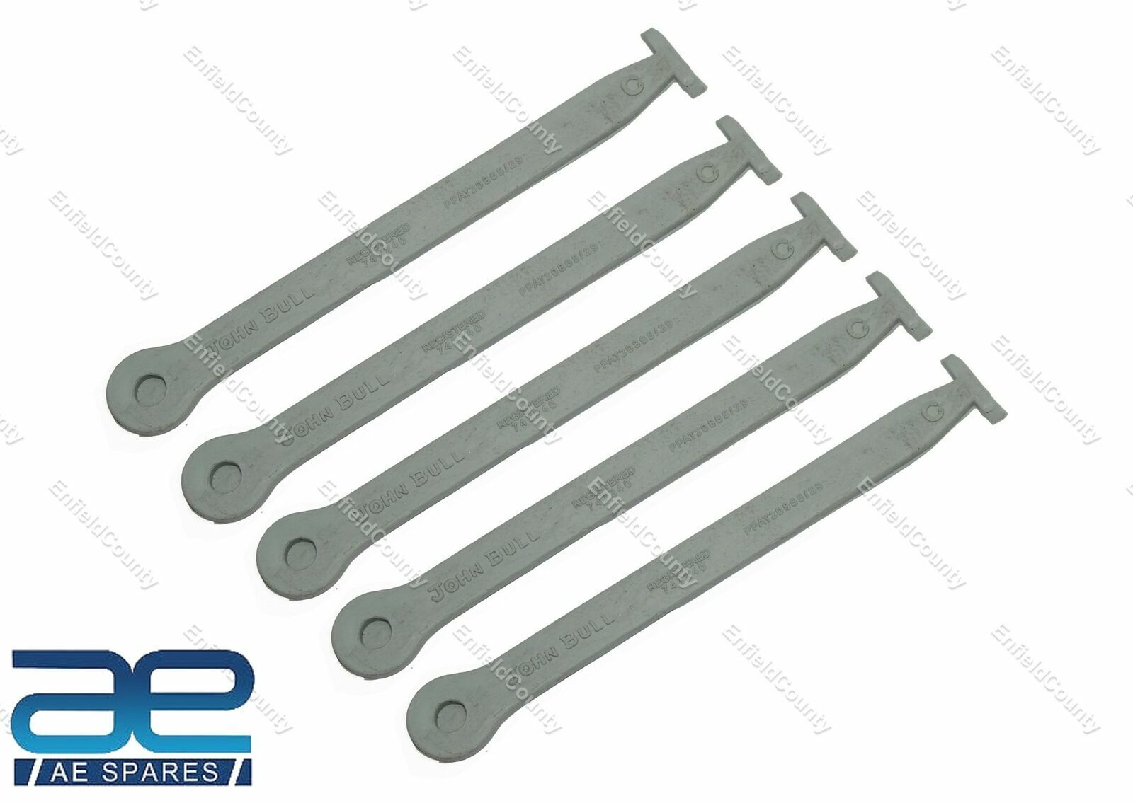 5 x John Bull C Embossed Rubber Cable Ties Grey Fits for Triumph AJS BSA  