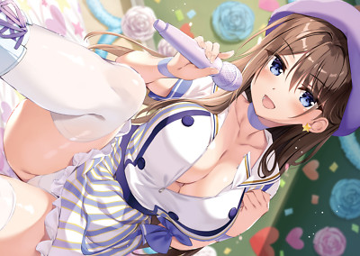Anime oryou girls panties microphone cleavage thighhighs Custom Gaming Mat Desk