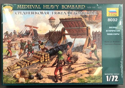 Zvezda 8032 Medieval Heavy Bombard Edad Media Cañón Modelismo 1/72 Nuevo V-14