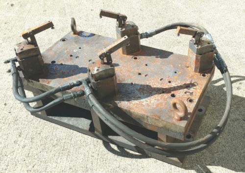 Hydraulic Clamping Heavy Duty Jig Hold Down 4 Clamp Fixture unit Plate 295 LBS.