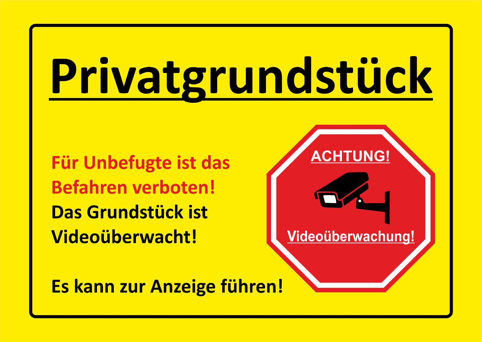 Privatgrundstück Schild Alu-Verbundplatte – 30x20 Cm, Wetterfest & Kratzfest, Für Garten & Eingang