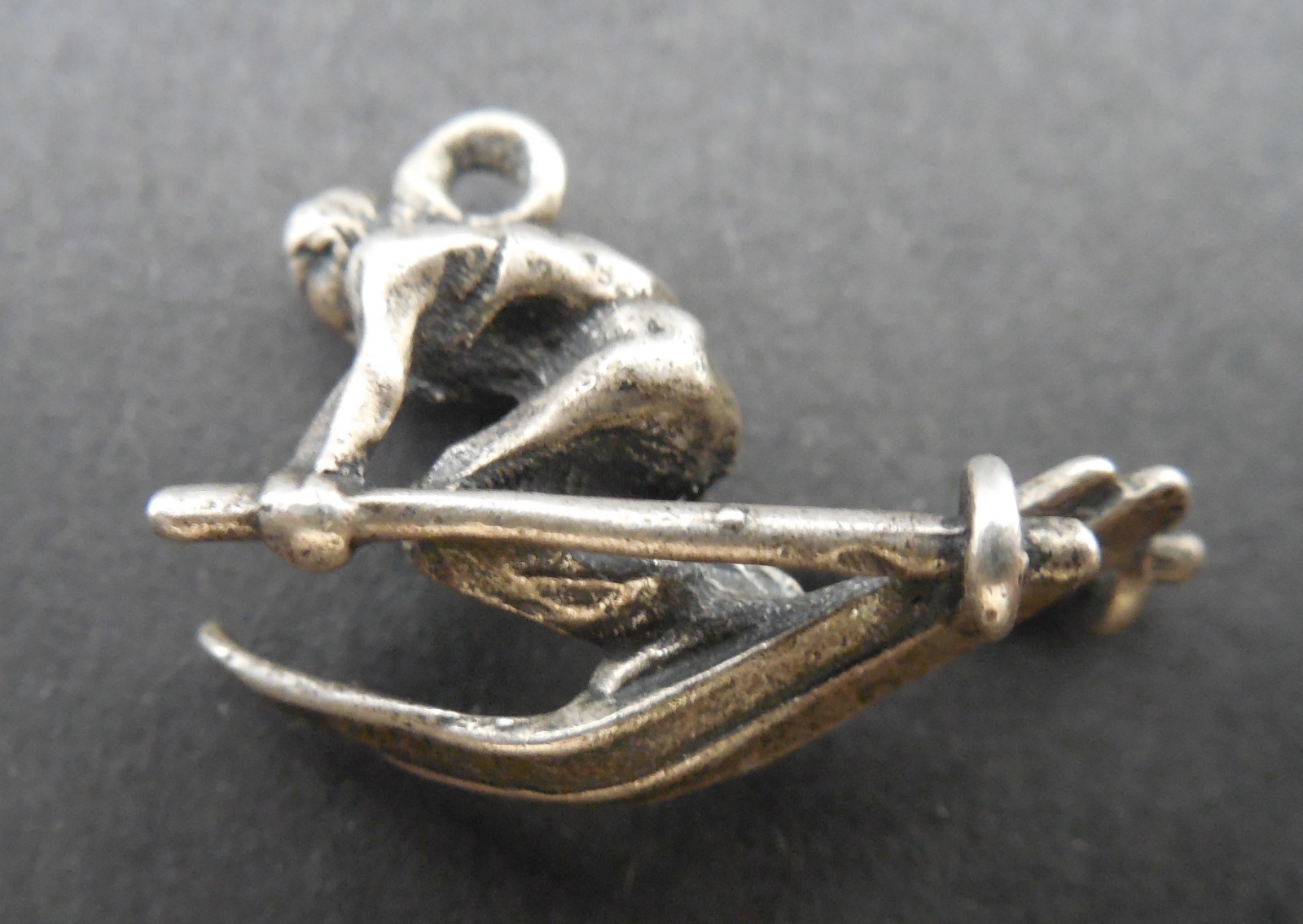 Vintage - Skier - Downhill Racer - Winter Sports - 3D Sterling Silver Charm