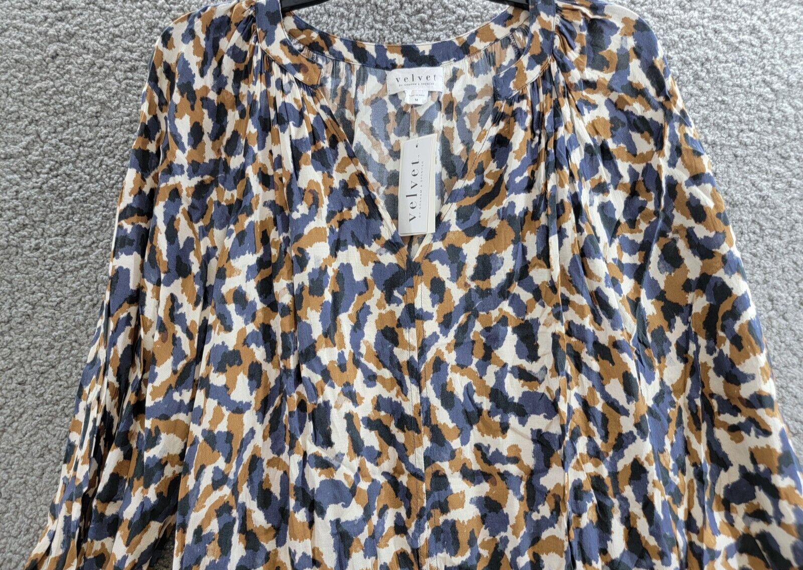 Velvet by Graham & Spencer Jill Boho Dress Women's M Multi V-Neck Long Sleeve - Picture 3 of 16
