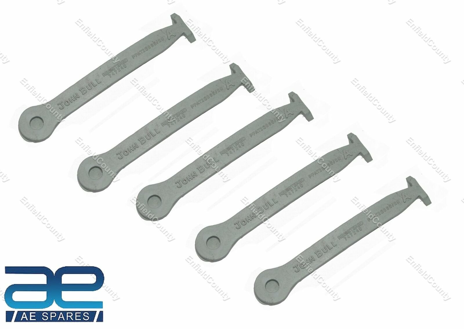 5 x John Bull A Embossed Rubber Cable Ties Grey Fits for Triumph AJS BSA  