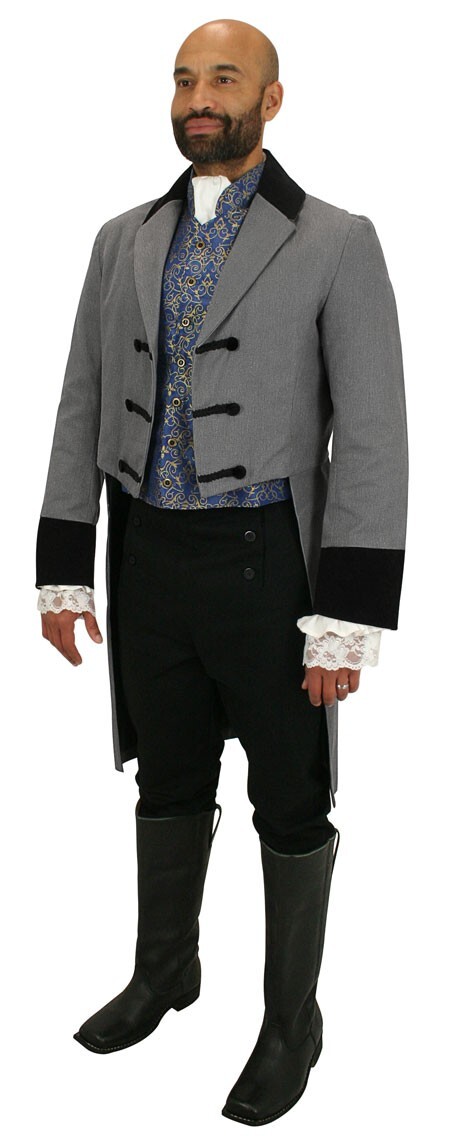 Pre-owned Regency Brand Men's Grey Wool  1840 & 1850 Tail Coat , Jacket Any Color In Gray